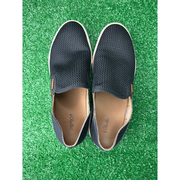 OLUKAI Pehuea Black Mesh Slip On Comfort Casual Sneakers Shoes Womens Size 10 - Picture 6 of 8